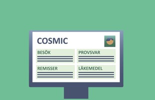 En datorskärm med orden cosmic på